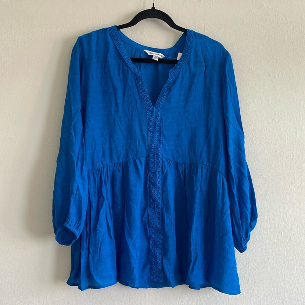Blue Boho Top